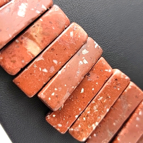 Unique Design Flat Chocolate Jasper 785 Cts Beaded Natural Gemstone Necklace - Picture 6 of 9